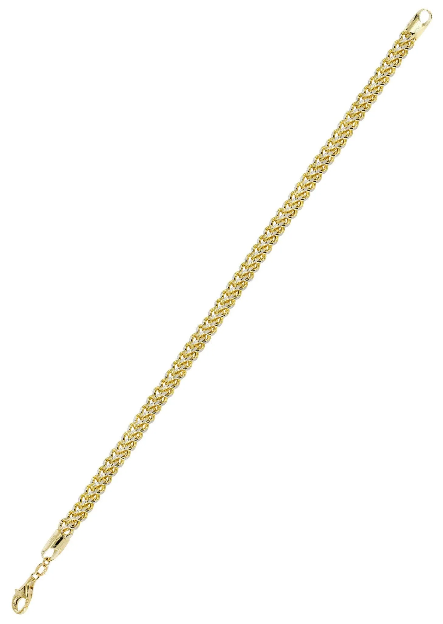 14K Gold Bracelet Semi Solid  Franco Diamond Cut