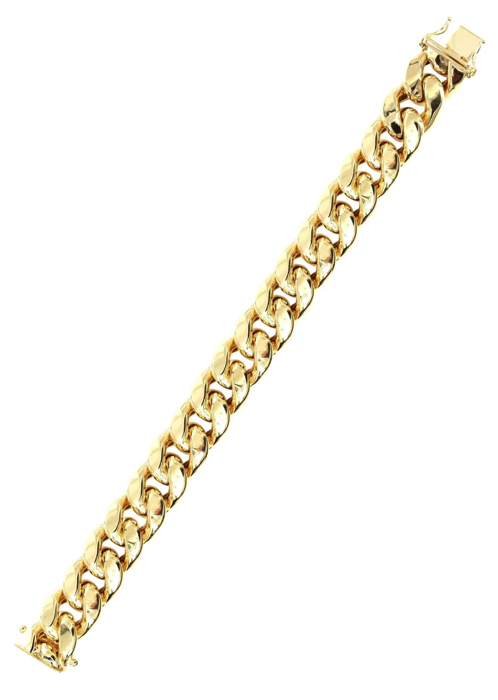 14K Gold Bracelet Semi Solid  Miami Cuban Link