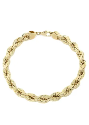 14K Gold Bracelet Solid Rope