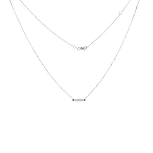 14K Small Bar Necklace with Sapphires