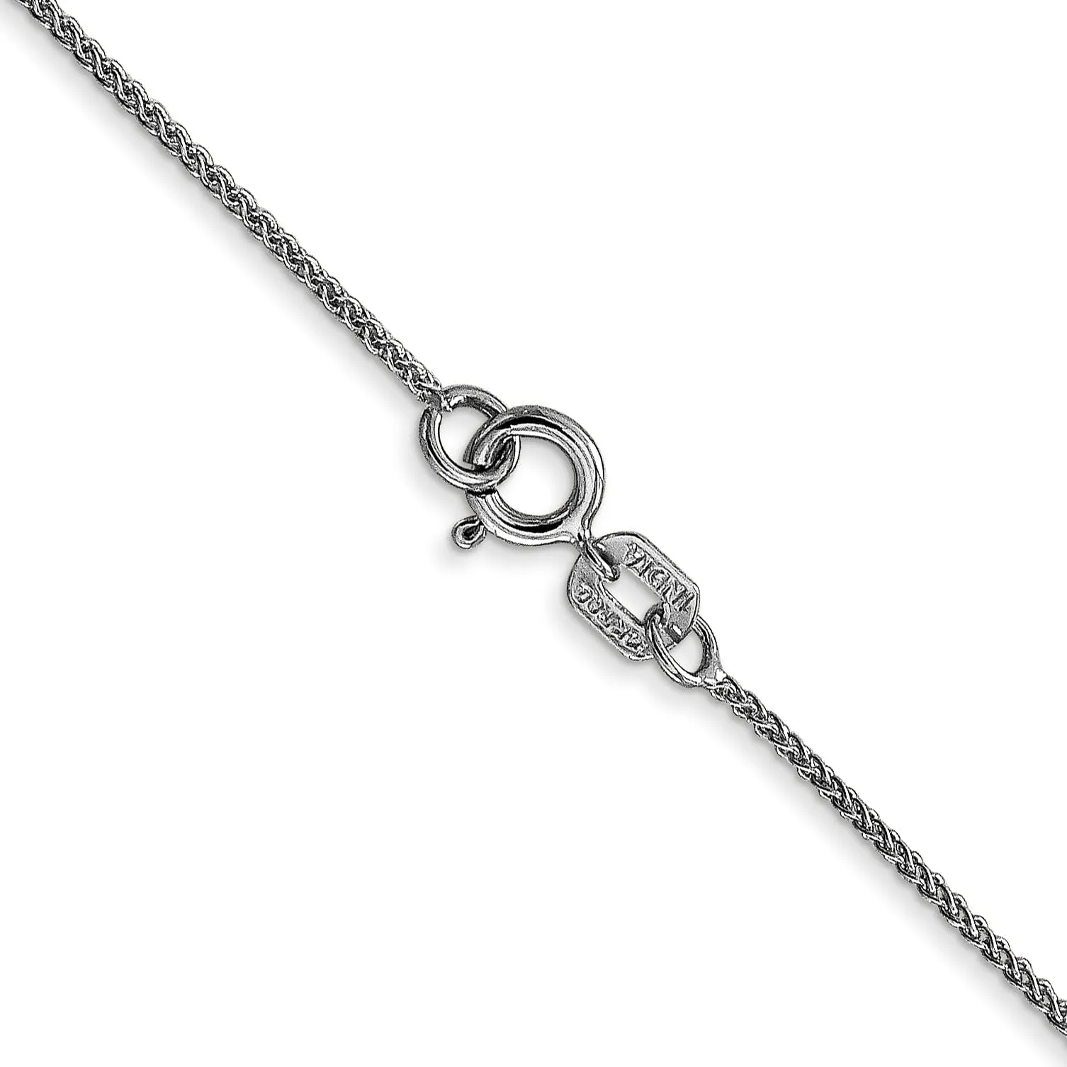 14k White Gold 0.80mm Spiga Pendant Chain