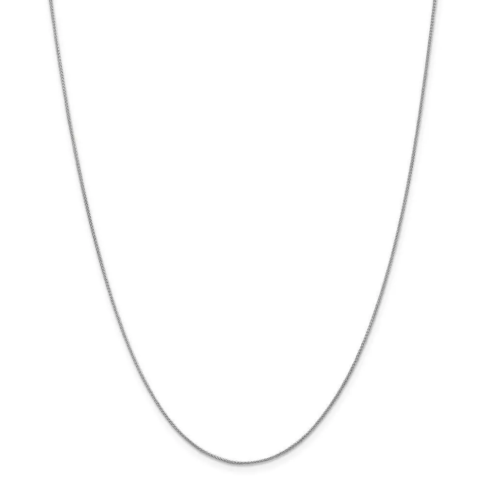 14k White Gold 0.80mm Spiga Pendant Chain