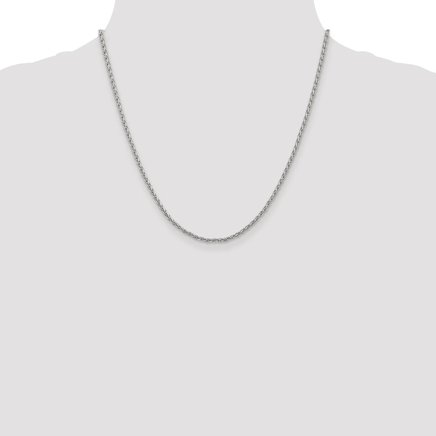 14k White Gold 2.25-mm Parisian Wheat Chain