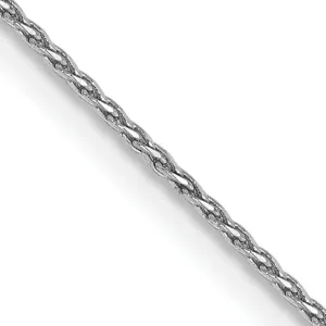 14k White Gold .85m Solid Round D.C Wheat Chain