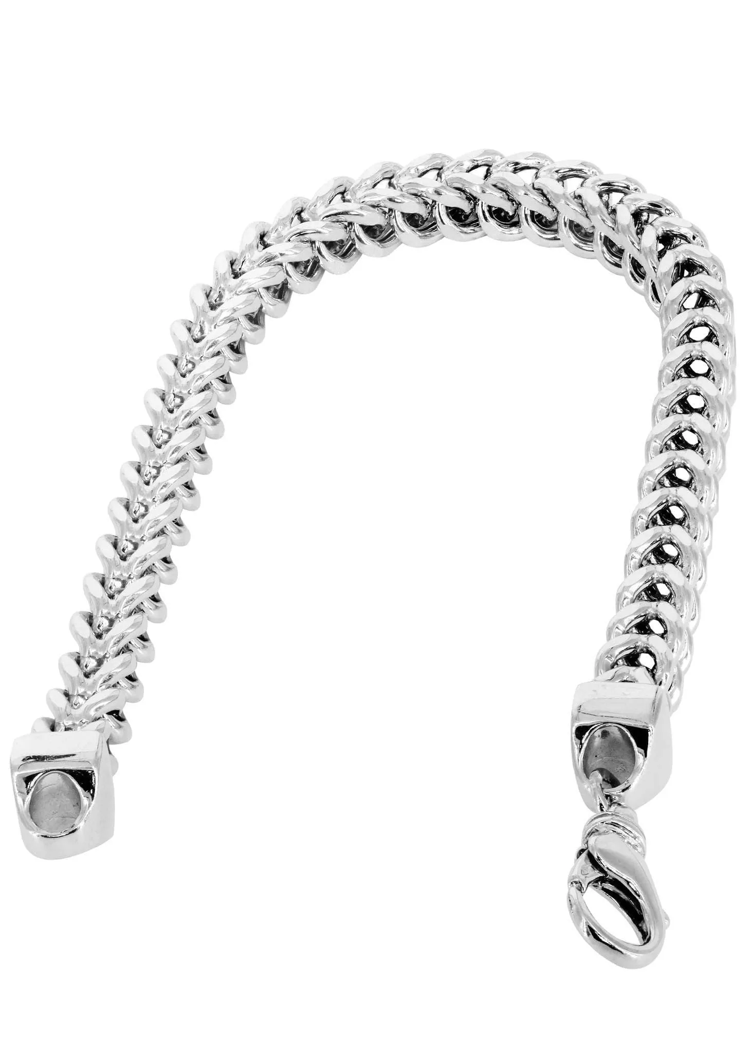 14K White Gold Bracelet Semi Solid  Franco