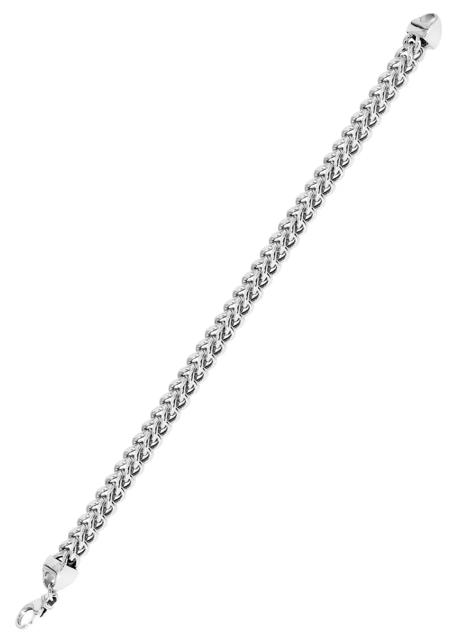 14K White Gold Bracelet Semi Solid  Franco