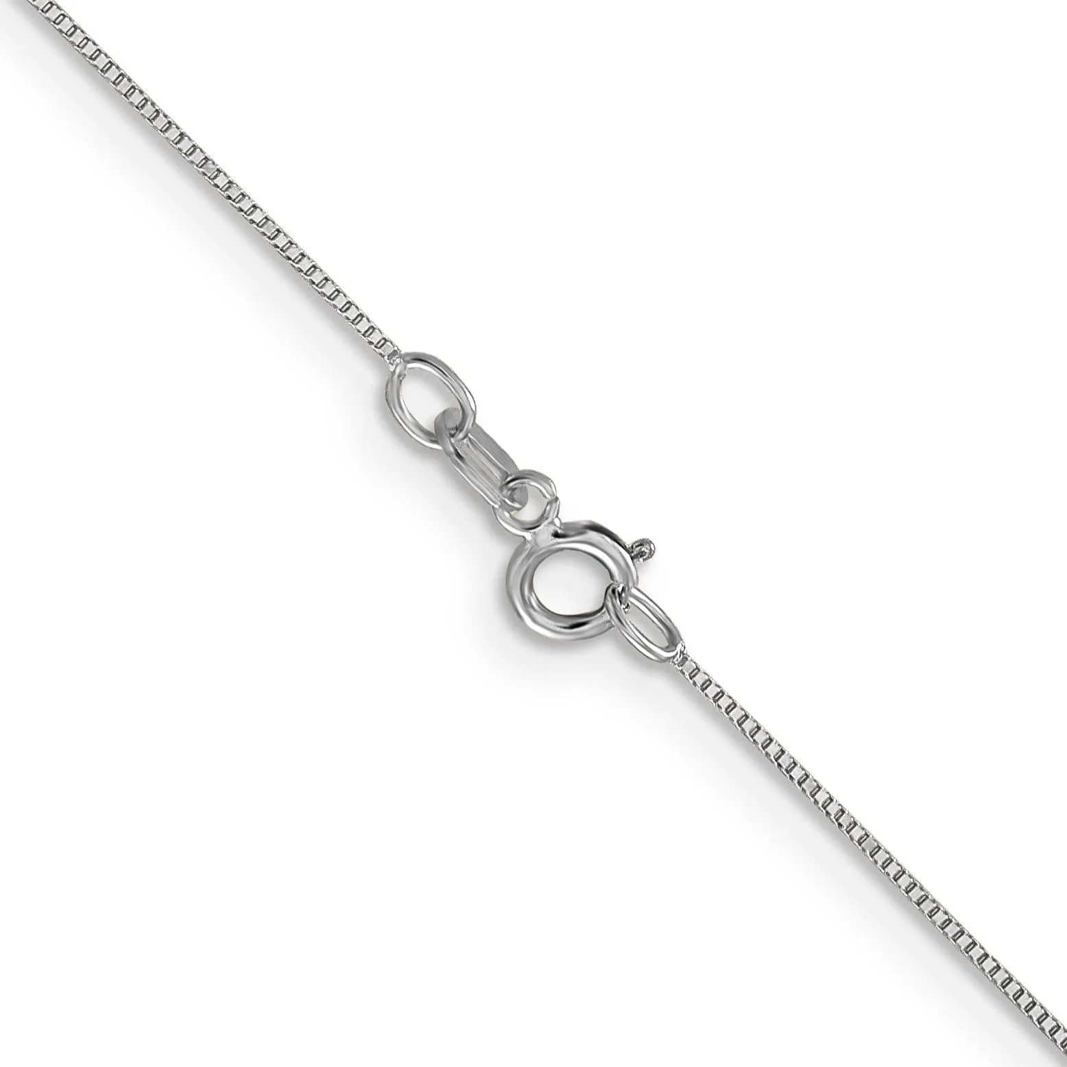 14k White Gold Polished 0.50m Carded Box Chain