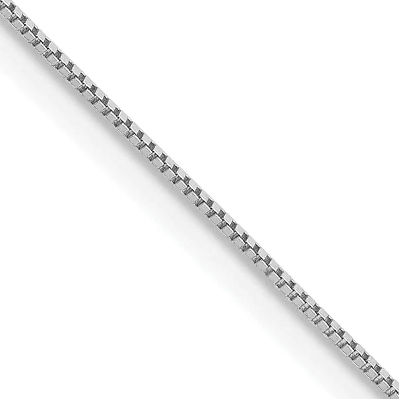 14k White Gold Polished 0.50m Carded Box Chain