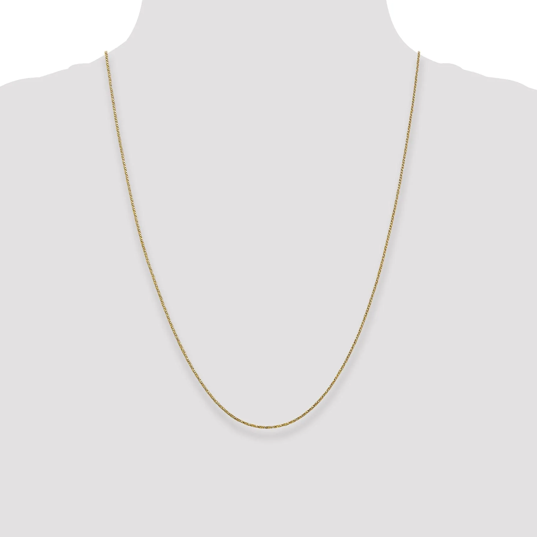 14k Yellow Gold 0.95mm Solid Twisted Box Chain