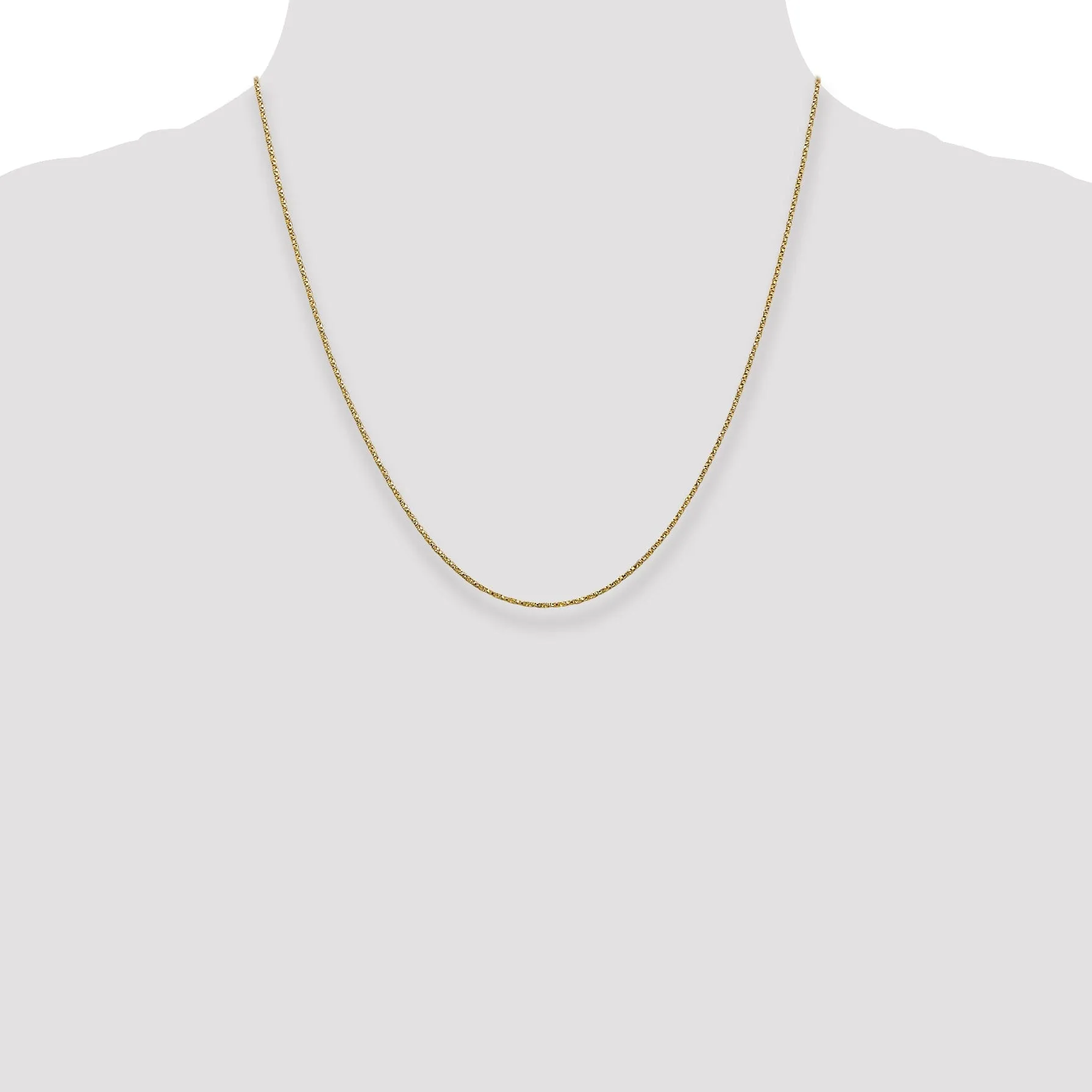 14k Yellow Gold 0.95mm Solid Twisted Box Chain