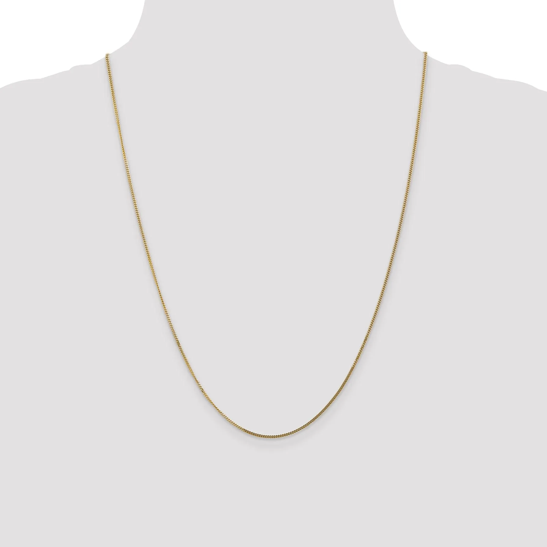 14k Yellow Gold 1.3 mm Curb Pendant Chain