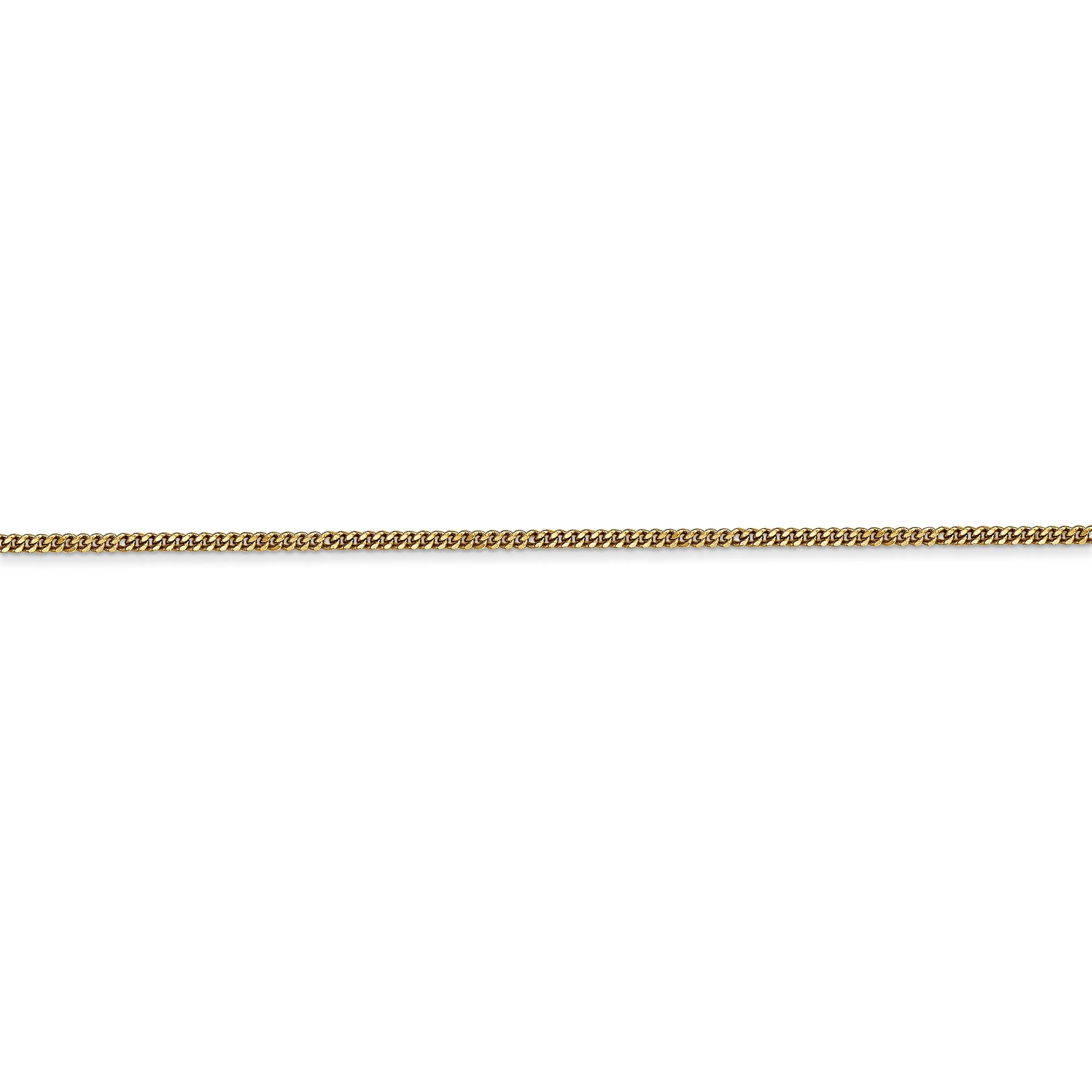 14k Yellow Gold 1.3 mm Curb Pendant Chain