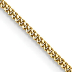 14k Yellow Gold 1.3 mm Curb Pendant Chain