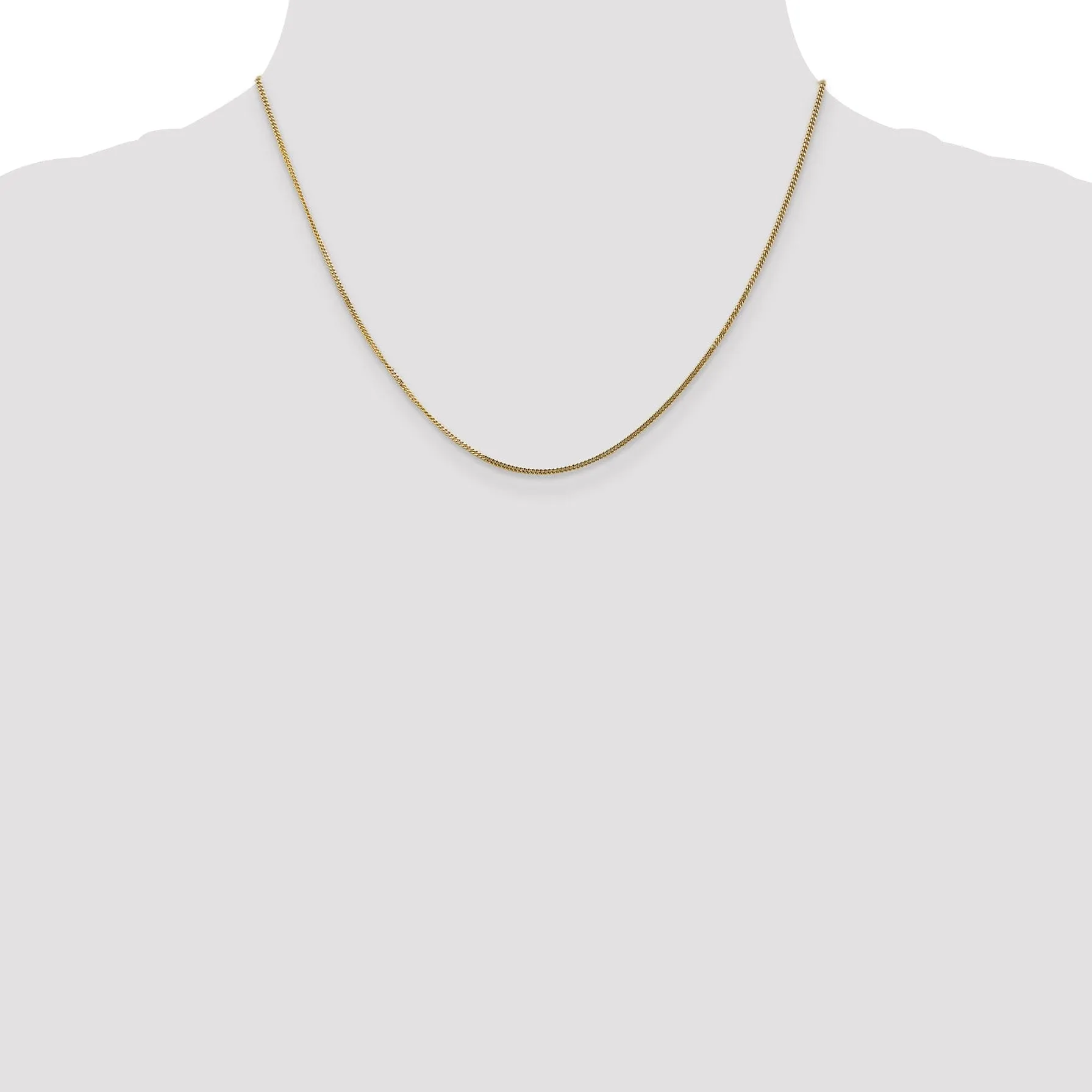 14k Yellow Gold 1.3 mm Curb Pendant Chain