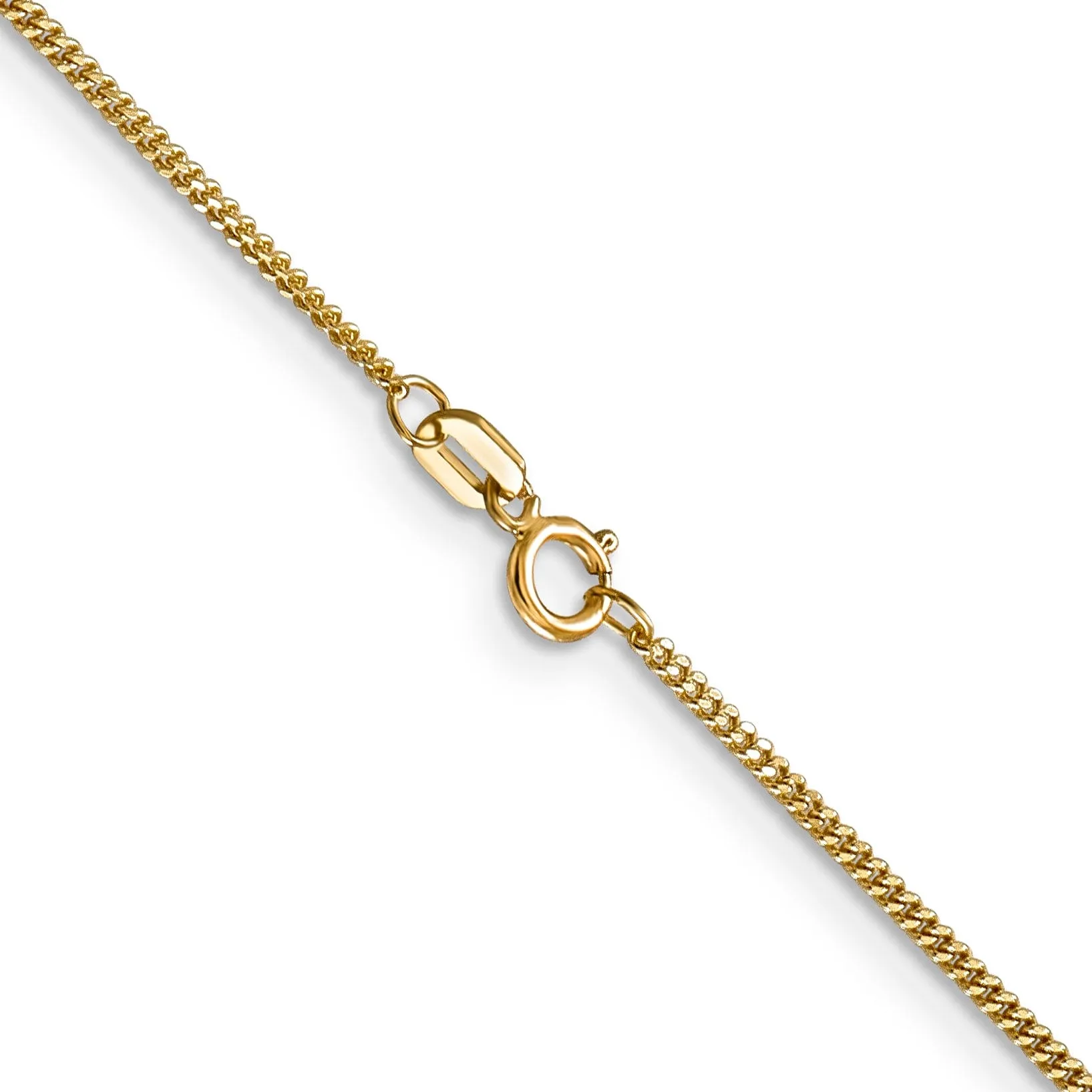 14k Yellow Gold 1.3 mm Curb Pendant Chain