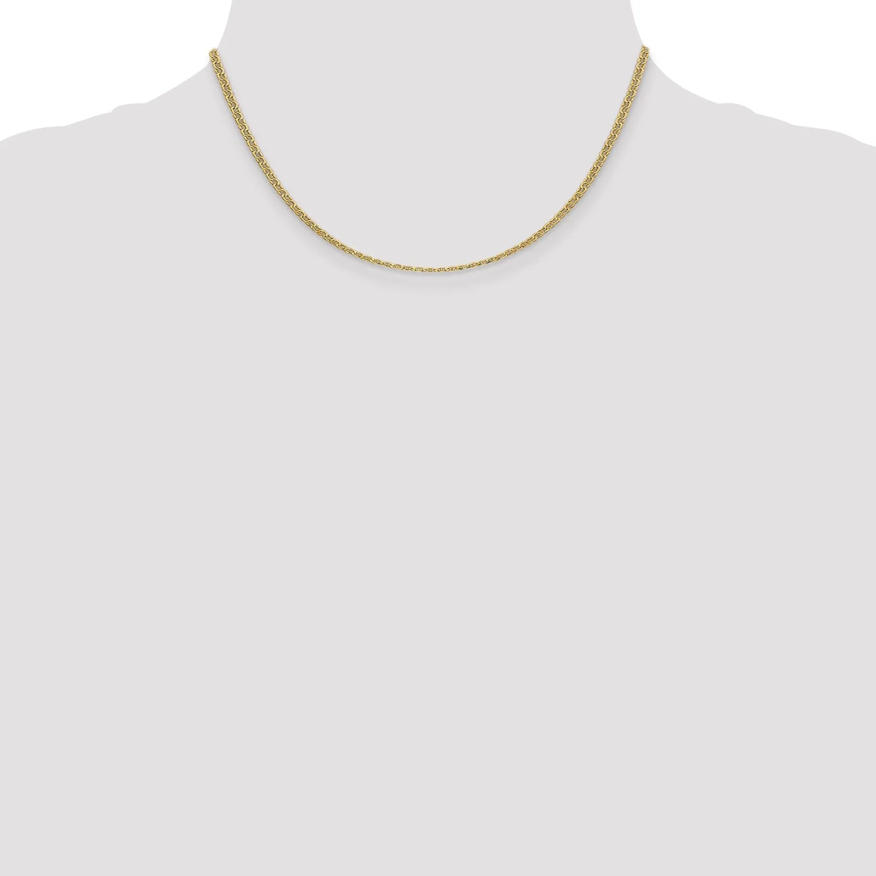 14k Yellow Gold 2.40-mm Semi Solid Anchor Chain