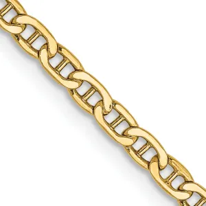 14k Yellow Gold 2.40-mm Semi Solid Anchor Chain