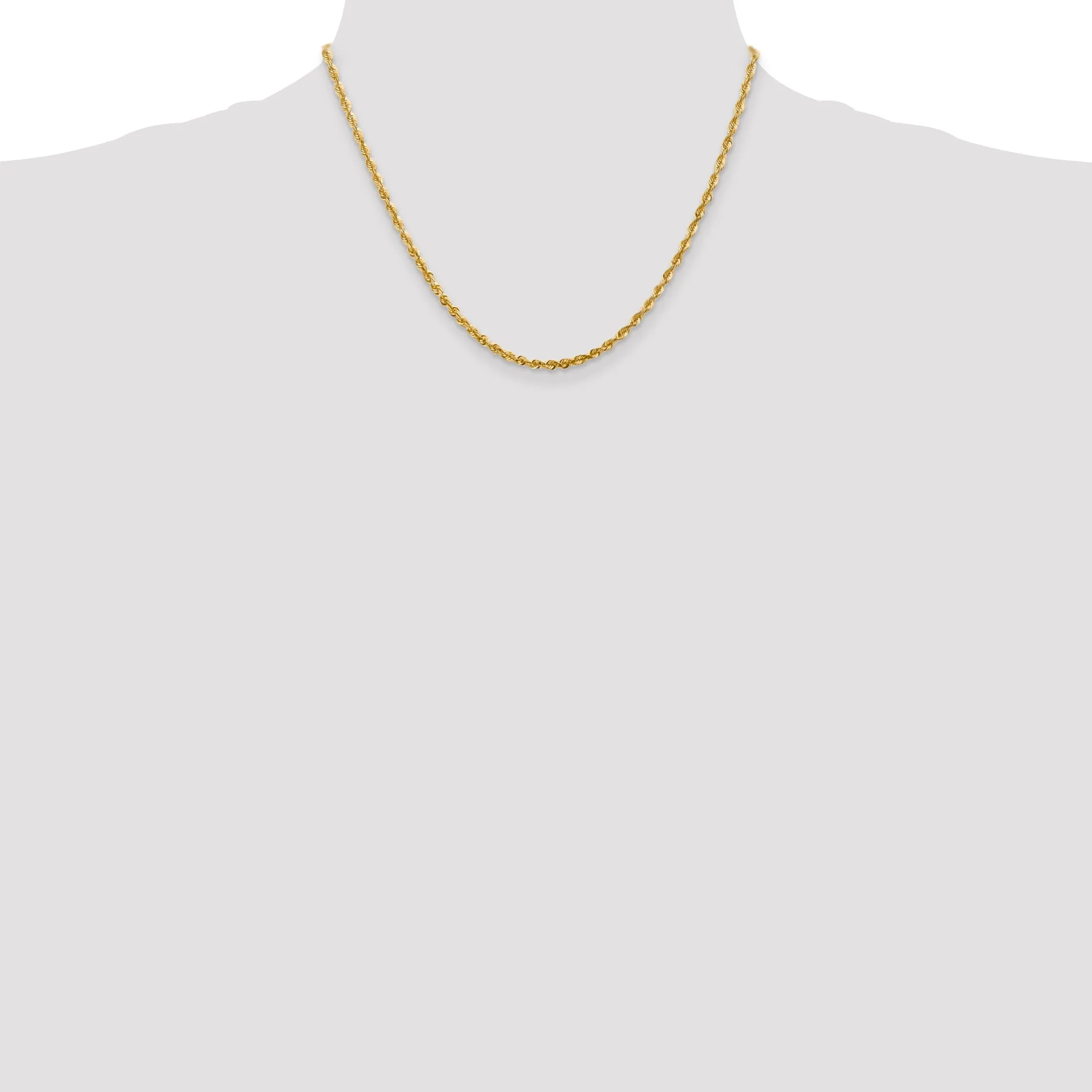 14k Yellow Gold 2.82mm DC ExtraLight Rope Chain