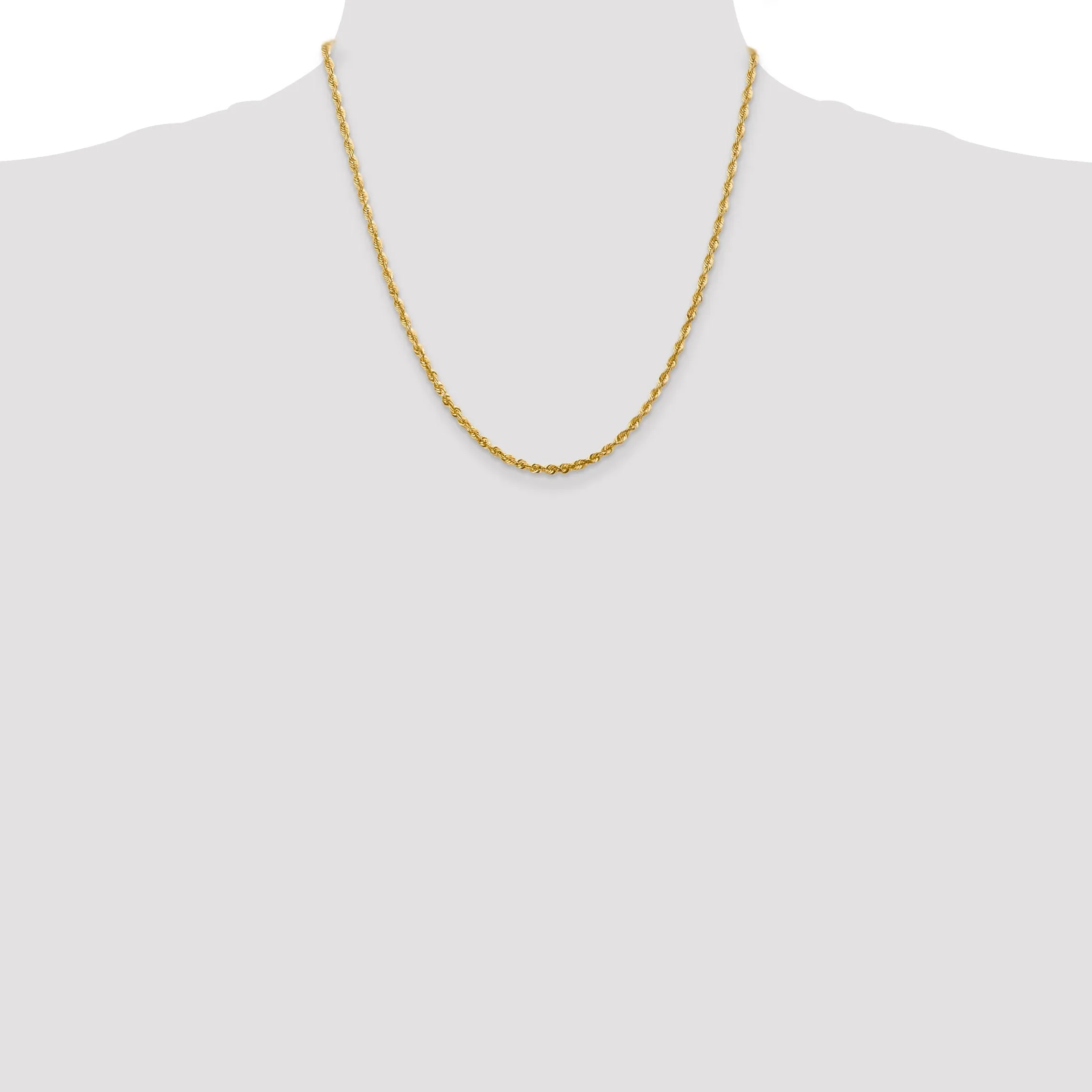 14k Yellow Gold 2.82mm DC ExtraLight Rope Chain