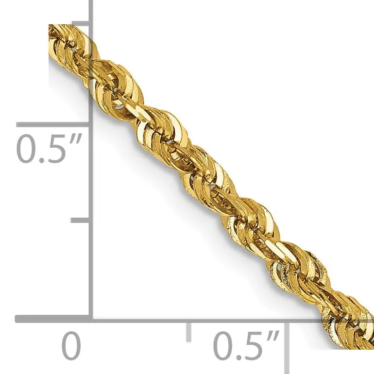 14k Yellow Gold 2.82mm DC ExtraLight Rope Chain