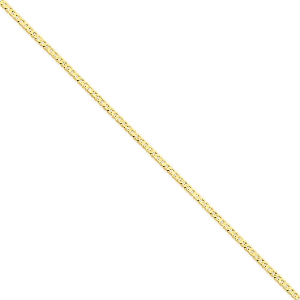 14k Yellow Gold 3.00mm Open Concave Curb Chain