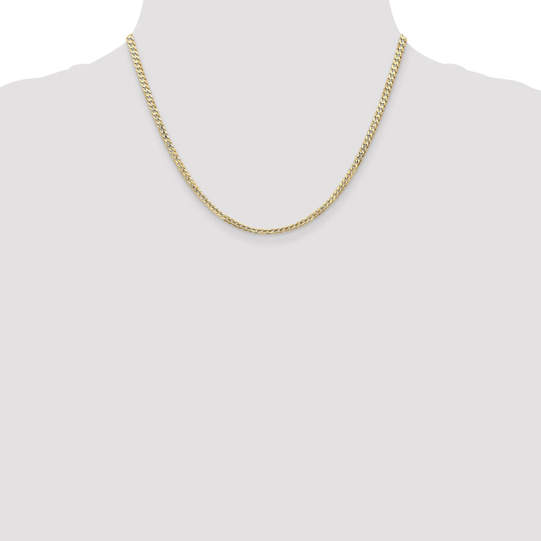 14k Yellow Gold 3.00mm Open Concave Curb Chain