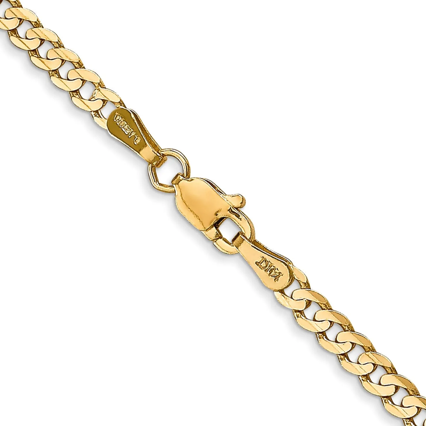 14k Yellow Gold 3.00mm Open Concave Curb Chain