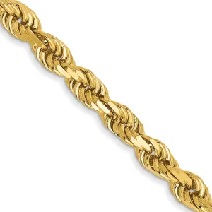 14k Yellow Gold 3.20mm Diamond Cut Rope Chain