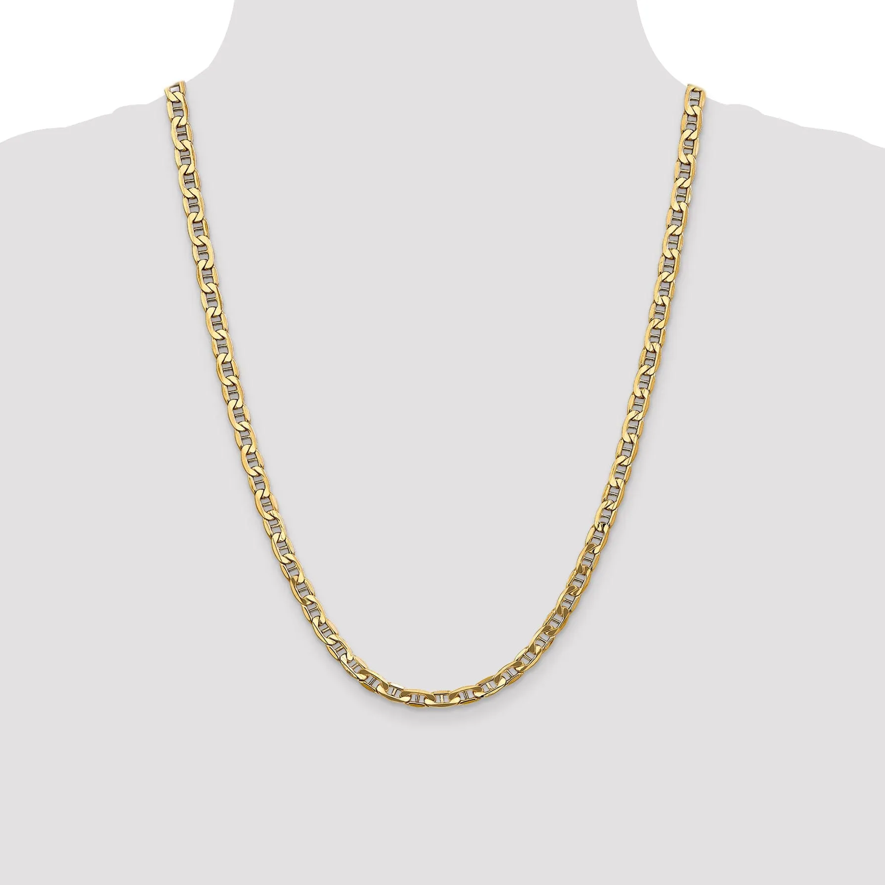 14k Yellow Gold 5.85-mm Semi Solid Anchor Chain