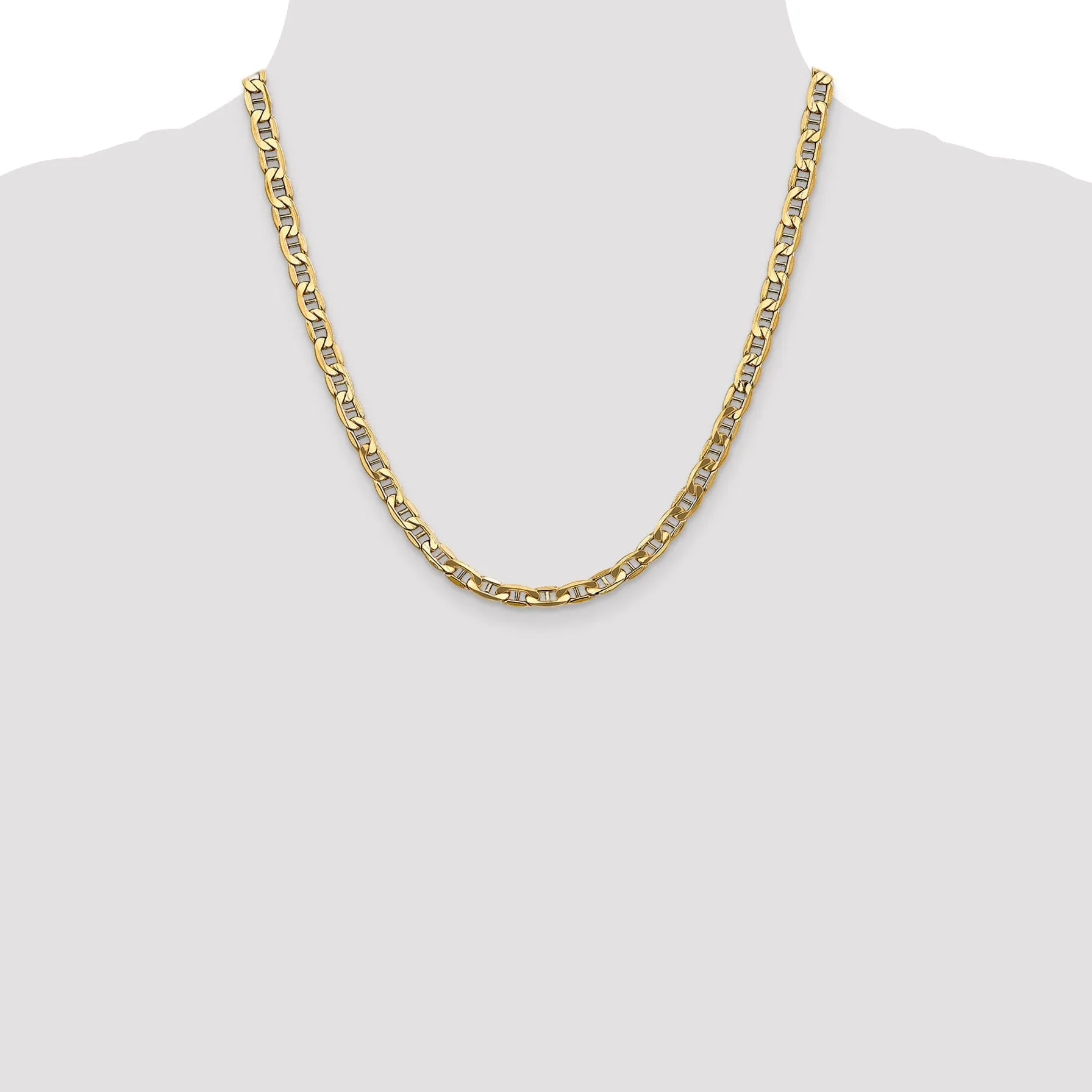 14k Yellow Gold 5.85-mm Semi Solid Anchor Chain