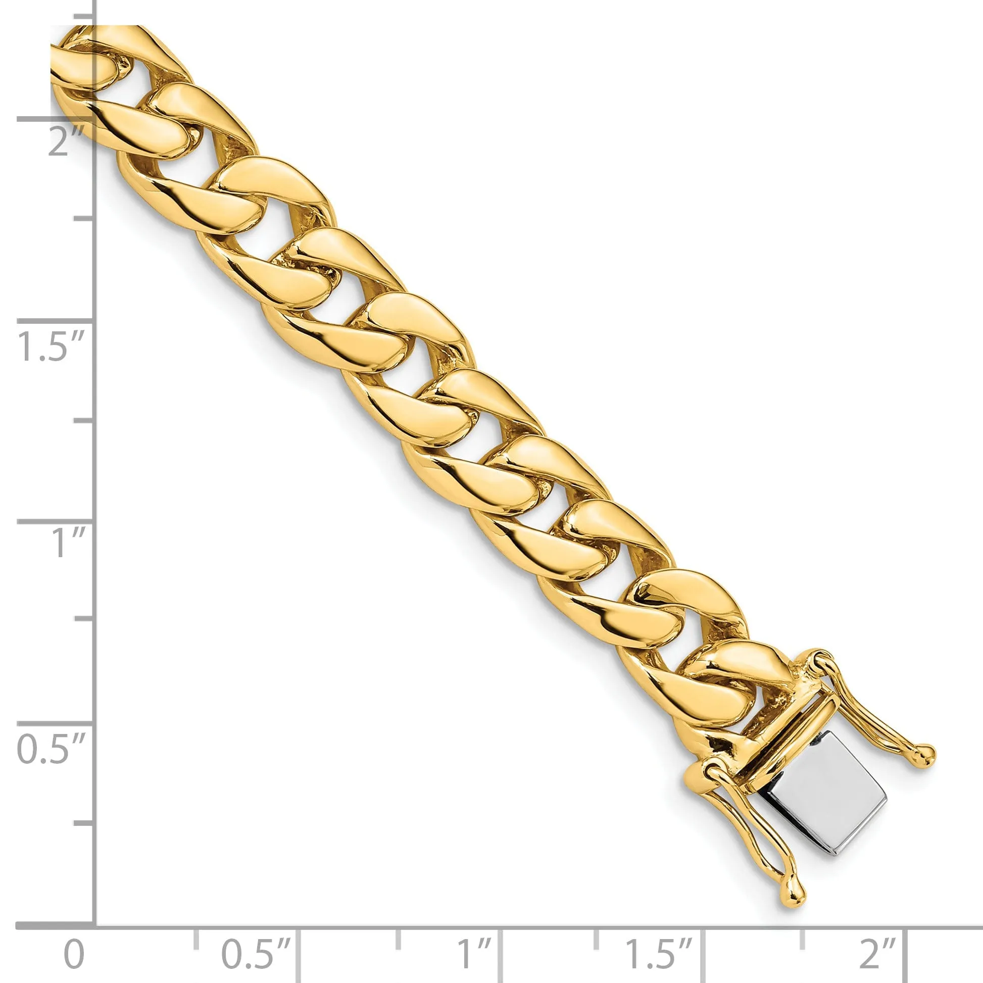 14k Yellow Gold 7.75-mm Fancy Curb Link Chain