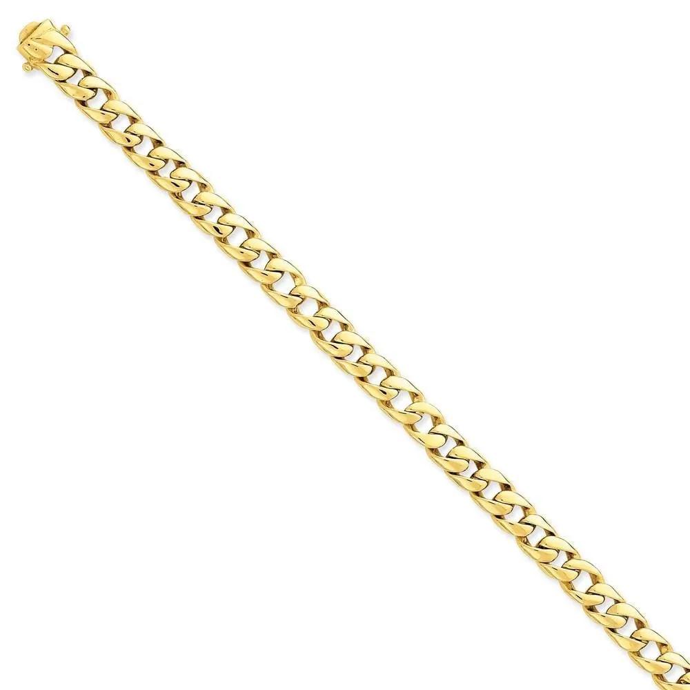 14k Yellow Gold 7.75-mm Fancy Curb Link Chain