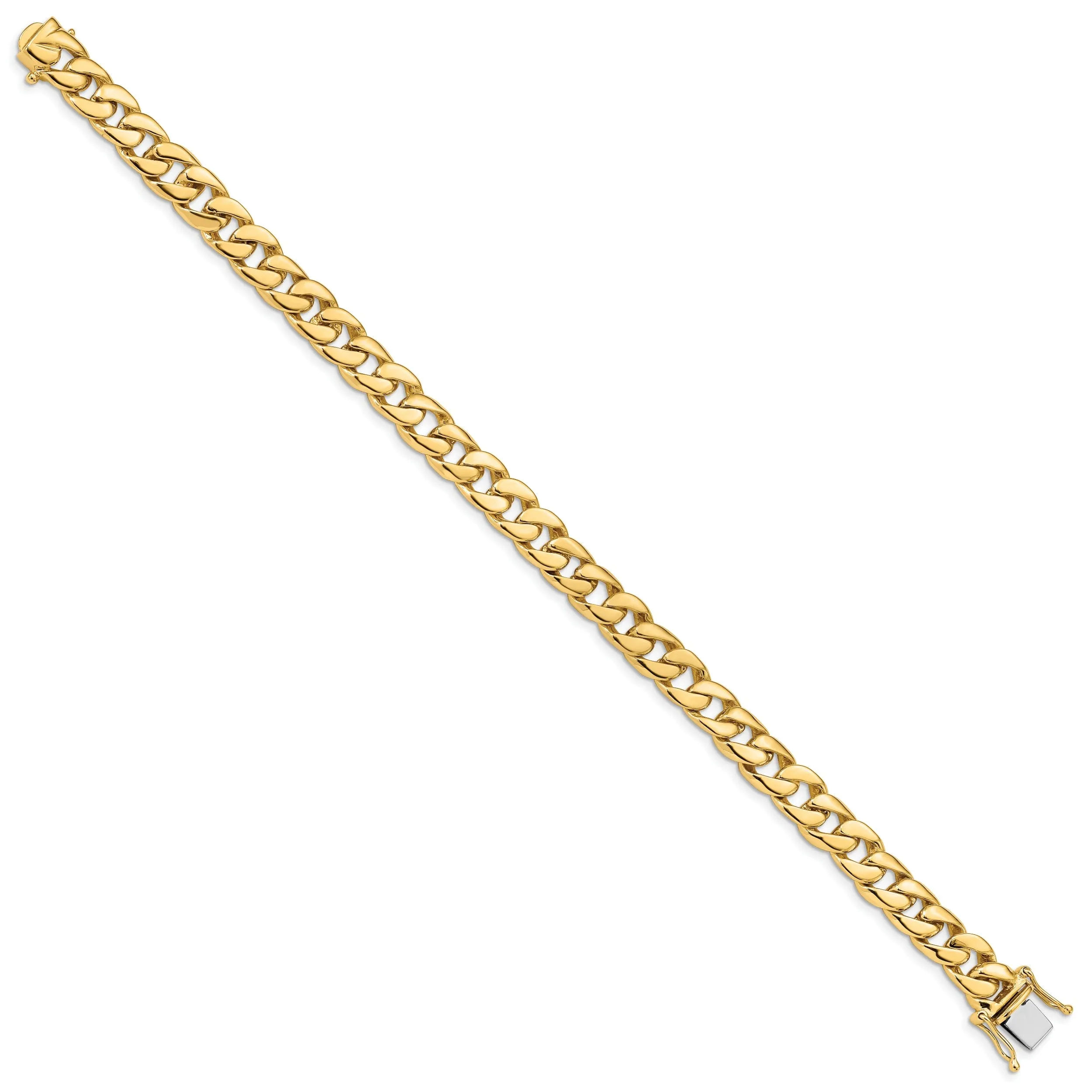 14k Yellow Gold 7.75-mm Fancy Curb Link Chain