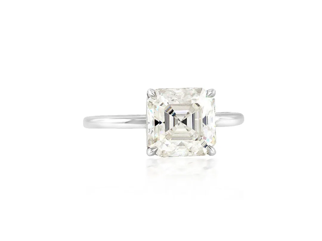 2.75ct Asscher Cut Moissanite Aura Platinum Ring