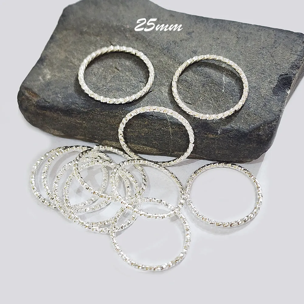 30 PIECES PACK' 25 MM APPROX' THICK OPEN HARD JUMP RINGS/CIRCULAR LINKS USED IN MAKING DIY JEWELLERY ACCESORY