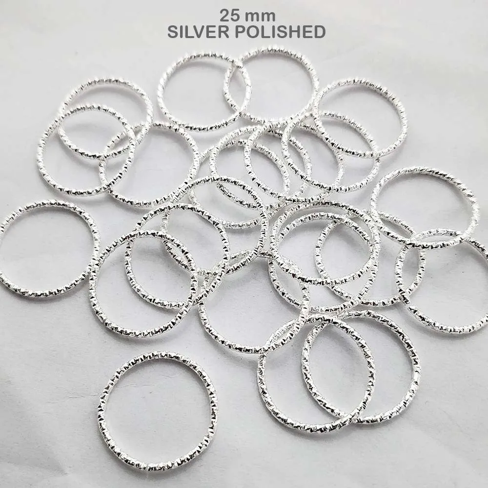 30 PIECES PACK' 25 MM APPROX' THICK OPEN HARD JUMP RINGS/CIRCULAR LINKS USED IN MAKING DIY JEWELLERY ACCESORY