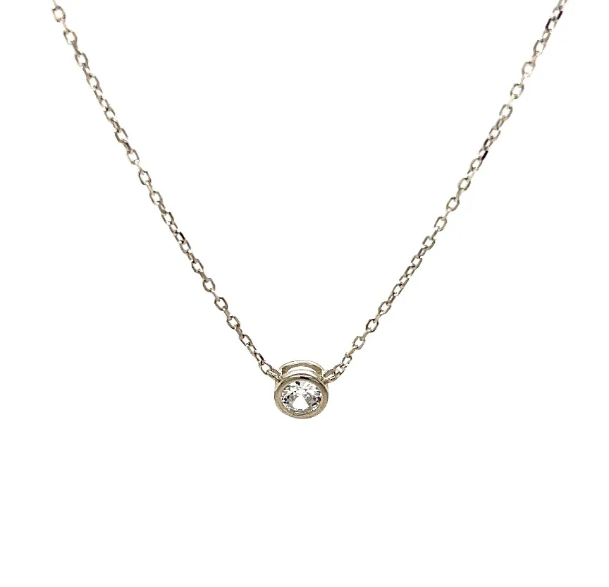 Bara Boheme Solitaire CZ Necklace