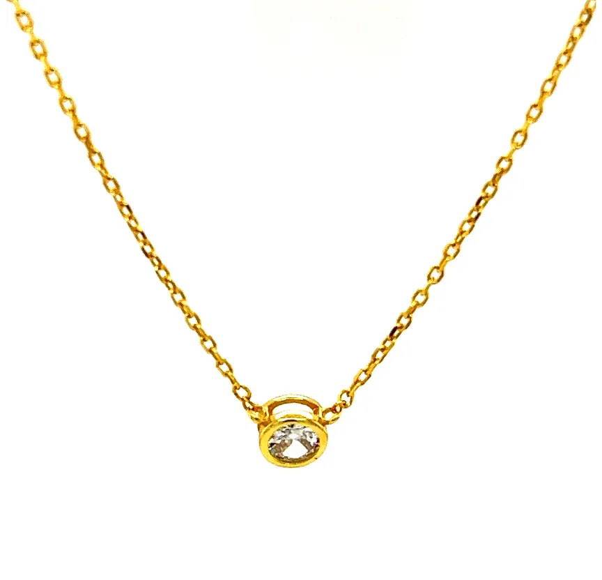 Bara Boheme Solitaire CZ Necklace