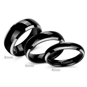 Black Domed Titanium Men's Wedding Band