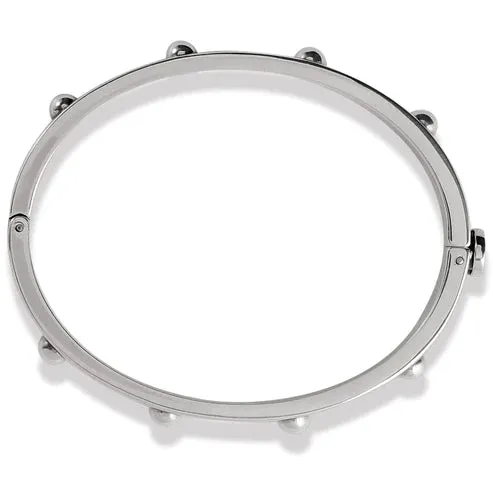 Brighton | Pretty Tough Groove Hinged Bangle Bracelet in Silver Tone