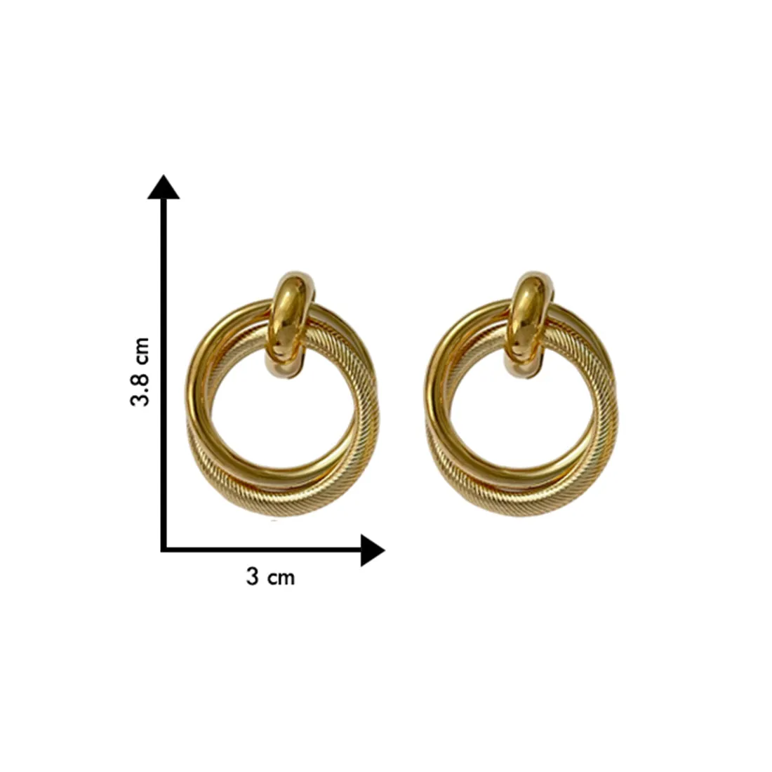 Contemporary Bold Gold-Toned Oversized Circular Layered Stud Earrings