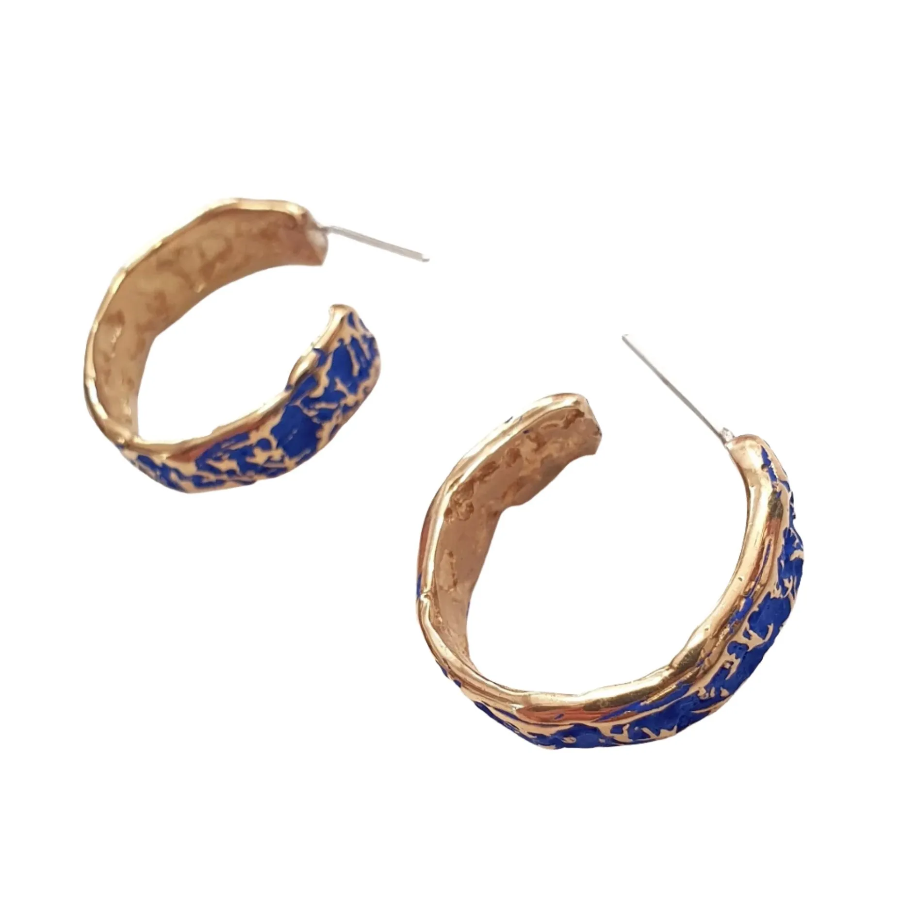 Crackle Texture Hoop Earrings in various colours