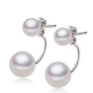 Double sided earring the luxurious atmosphere Natural Freshwater Pearl Earrings Jewelry for women wedding jewelry