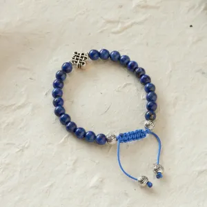 Endless Knot Adjustable Bracelet, lapis