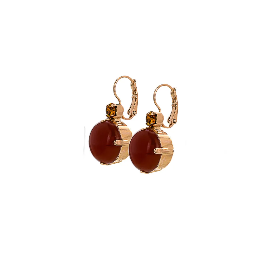 Extra Luxurious Double Stone Leverback Earring in "Topaz and Carnelian" *Custom*