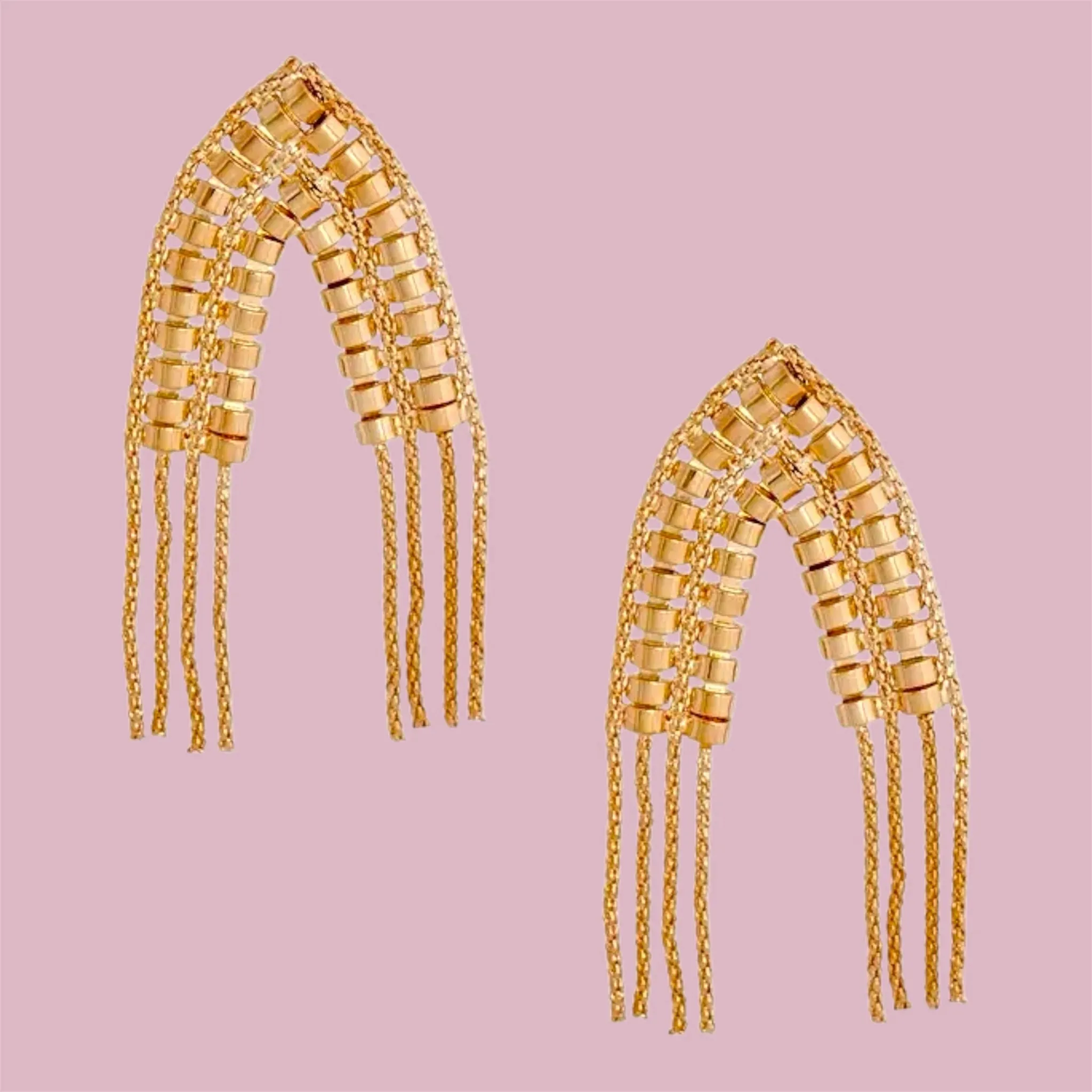 Foremost Statement Earrings: Bold Gold Elegance with Gold Plating