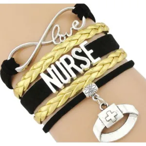 Free   Shipping Infinity Love Nursing RN Registered Nurse Leather Wrap Bracelets