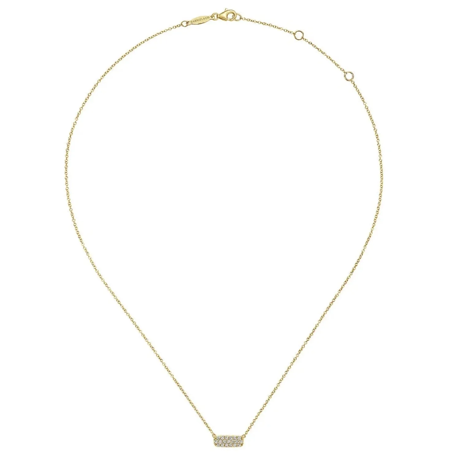 Gabriel & Co. Rectangular Pave Diamond Bar Fashion Necklace