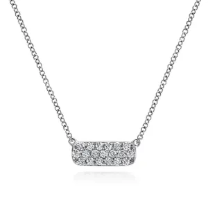 Gabriel & Co. Rectangular Pave Diamond Bar Fashion Necklace