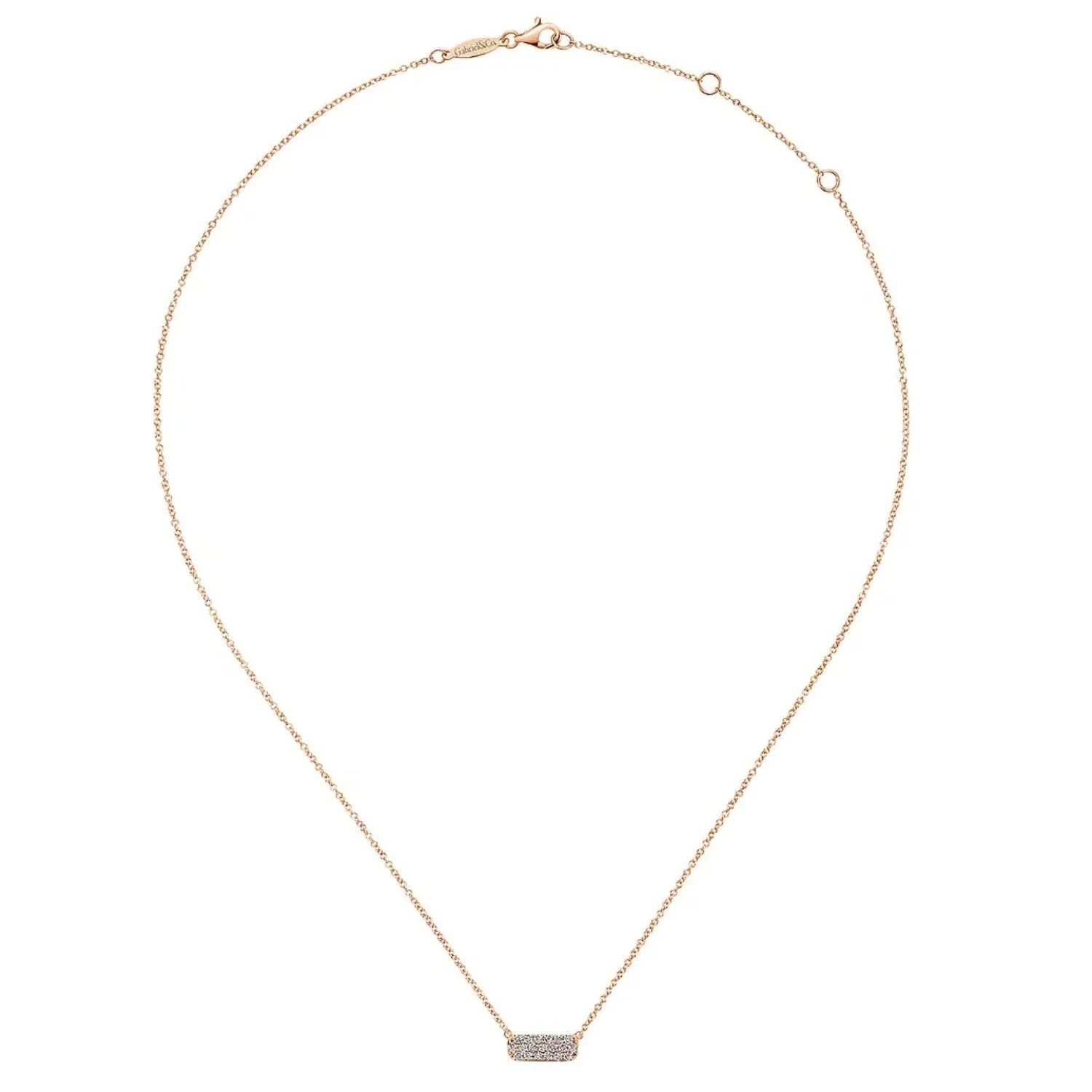 Gabriel & Co. Rectangular Pave Diamond Bar Fashion Necklace